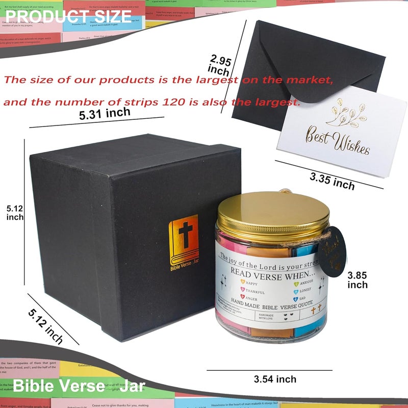 CODINOO Bible Verse Jar 120 PCS,Read Me When For Emotion,Birthday Christian Gifts For Women Men Kid Mom,Religious Gift,Prayer Jar, the Hope Jar,Baptisms,Bible Stuf,Bible Study Supplies,Bible Accessories - Image 2